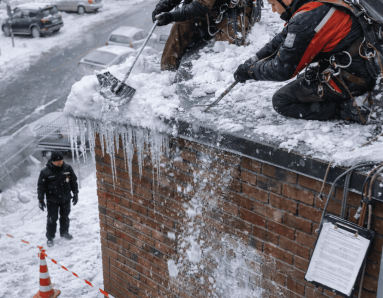 Безопасность очистки кровли
